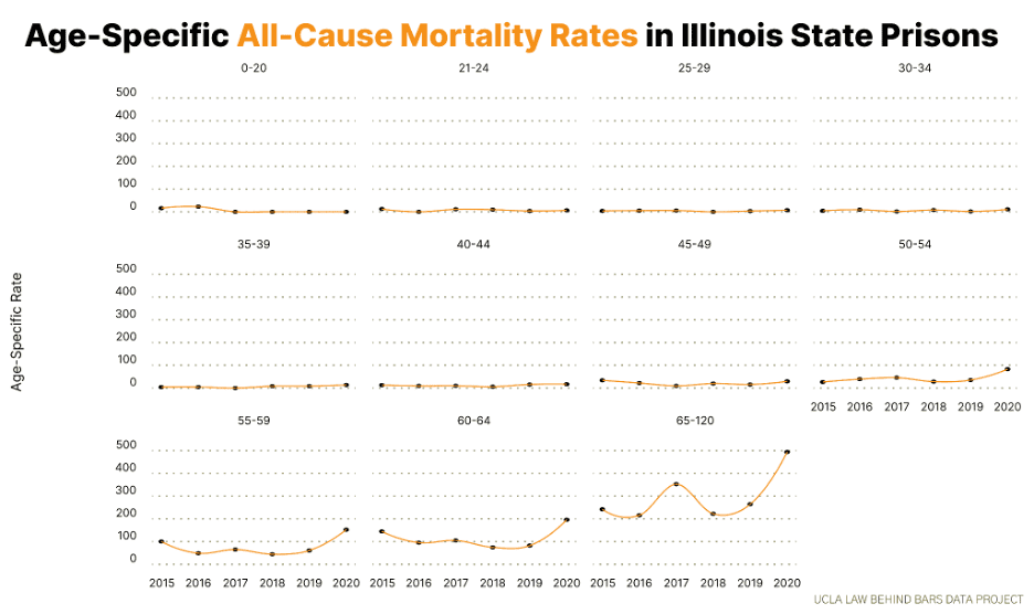 Age-Specific All-Cause Mortality Rates in Illinois State Prisons